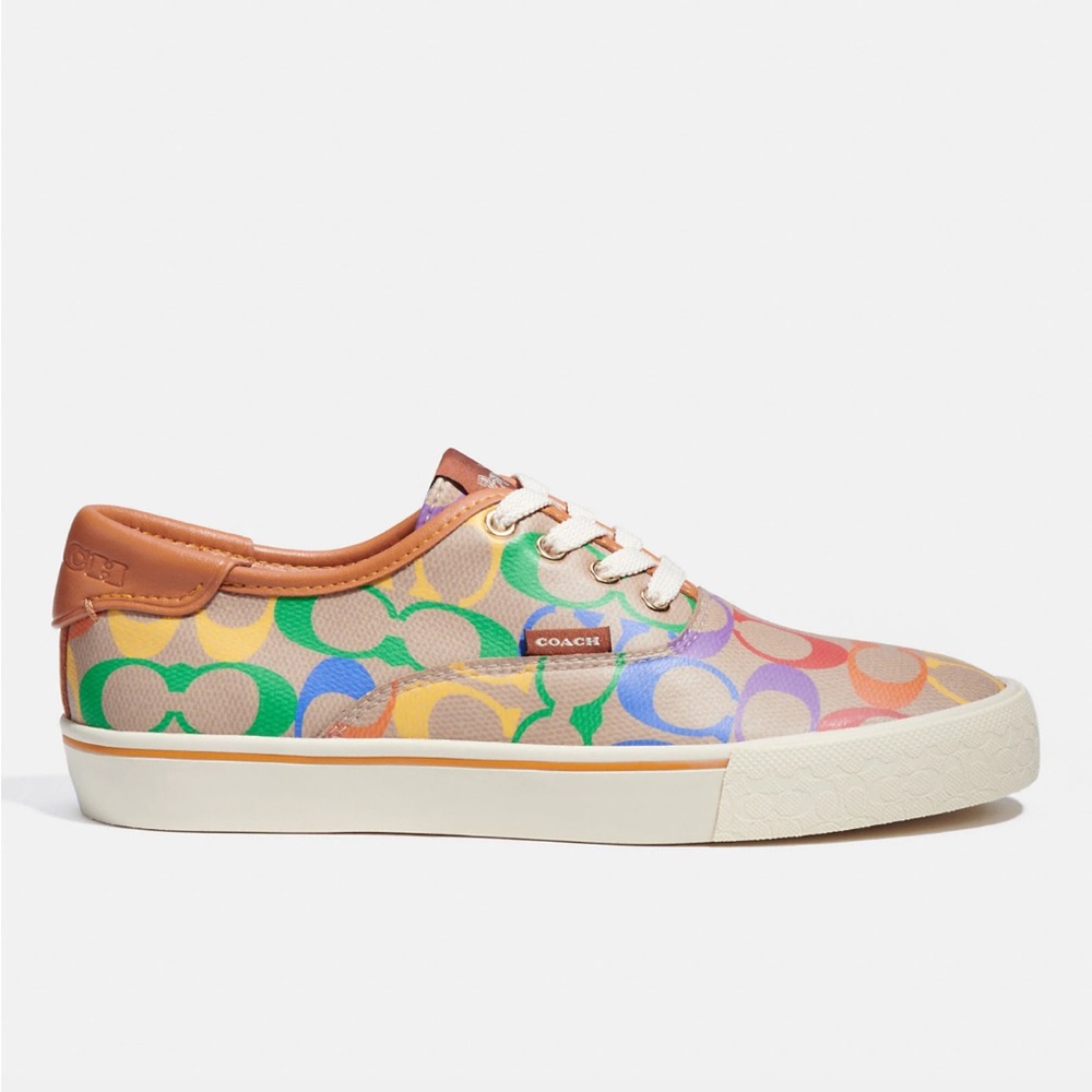 Coach Citysole Skate Sneaker in Rainbow Signature Canvas - Picture 2 of 7